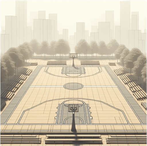 basketball sahası.
Single Game Texture. In-Game asset. 2d. Blank background. High contrast. No shadows.