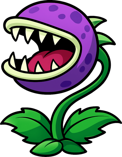Planta piraña de plantas vs zombies.
In-Game asset.  2d.  High contrast.  No shadows