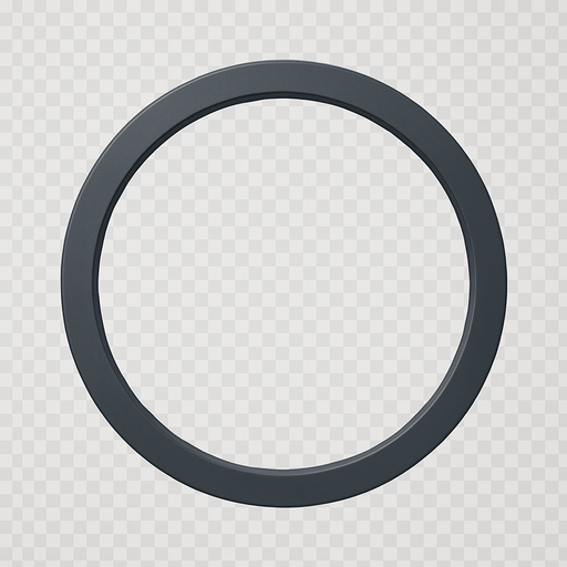 Grey circle with transparent inner place, front view