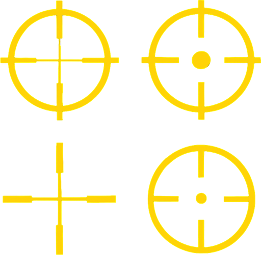 Прицел пак. Желтого цвета
In-Game asset.  2d.  High contrast.  No shadows