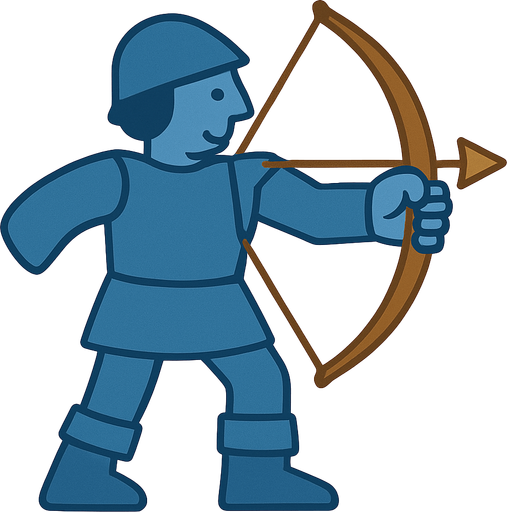 Add fingers to left hand. Make the bow and arrow wooden color.