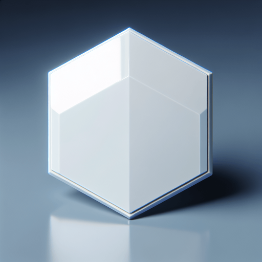 Simple, glossy, empty, plain white hexagon tile made with transparent gel.
Front view. Modern game style