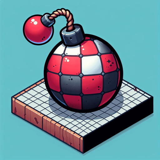 A bomb.
Single Game Texture. In-Game asset. 2d. Blank background. High contrast. No shadows.