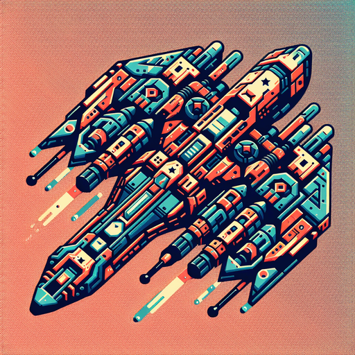 spaceship.
Single Game Texture. In-Game asset. 2d. Blank background. High contrast. No shadows.