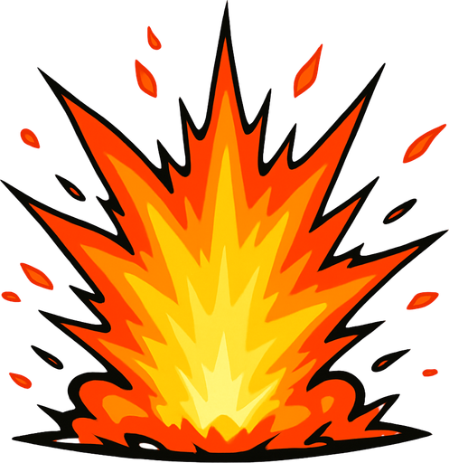 Ateş - Patlama.
In-Game asset.  2d.  High contrast.  No shadows