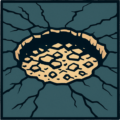 road pothole.
In-Game asset.  2d.  High contrast.  No shadows