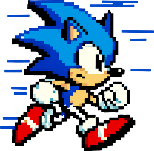 Make Sonic run but with the camera above.
In-Game asset.  High contrast.  No shadows