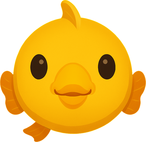 Mantén el mismo estilo, pero conviértelo en la cara de un pez dorado de color amarillo.