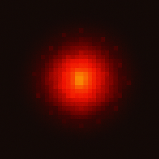 2d pixel high quality A red charcing glowing particle. Bright red core with subtle outer glow. 
Single Game Texture. In-Game asset. 2d. Blank background. High contrast. No shadows.