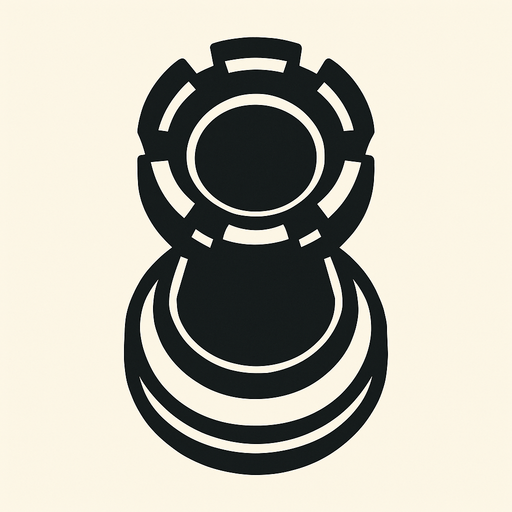 Chess rook view from above.
In-Game asset.  2d.  High contrast.  No shadows