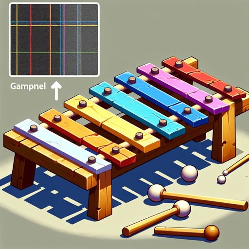 Xylophone.
Single Game Texture.  In-Game asset.  2d.  Blank background.  No shadows