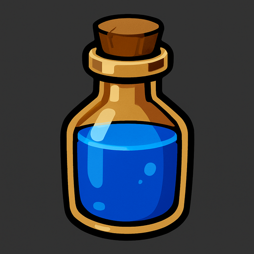Bottle.
In-Game asset.  2d.  High contrast.  No shadows