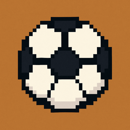 Draw 2d pixel football ball top view.
In-Game asset.  2d.  High contrast.  No shadows