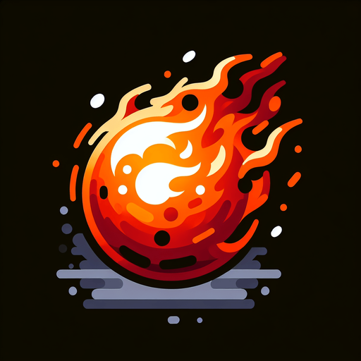 fireball.
Single Game Texture. In-Game asset. 2d. Blank background. High contrast. No shadows.