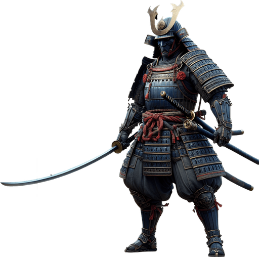 HERO IS A MASTER SAMURAI WARRIOR Single Game Texture. In-Game asset. 2d. Blank background. High contrast. No shadows.RTX ON.INRECEDIBLE DETAIL.ULTRA HD .