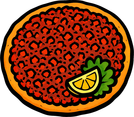 Lahmacun.
In-Game asset.  2d.  High contrast.  No shadows