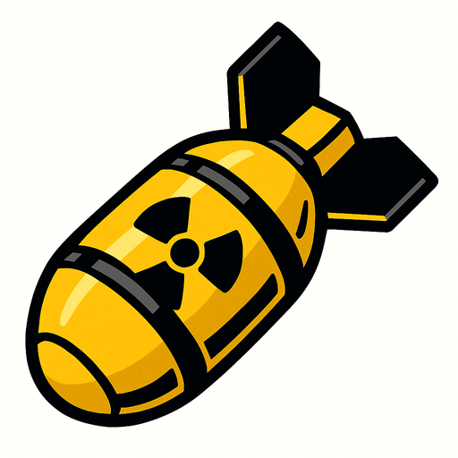 bomba nuclear.
In-Game asset.  2d.  High contrast.  No shadows