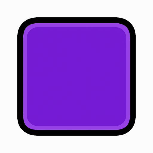 Un panel cuadrado con contornos redondos, de color violeta.
In-Game asset.  2d.  High contrast.  No shadows