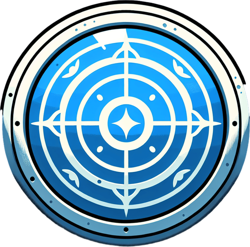 summoning round blue button.
Single Game Texture. In-Game asset. 2d. Blank background. High contrast. No shadows.