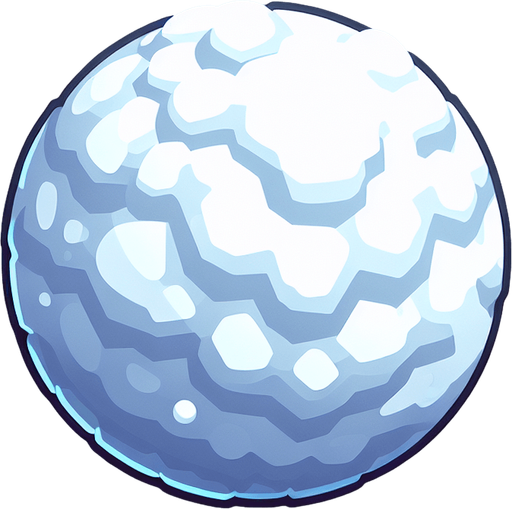 Snow ball. Single Game Texture. In-Game asset.Blank background. High contrast. No shadows. Single Game Texture. In-Game asset. 2d. Blank background. High contrast. No shadows.