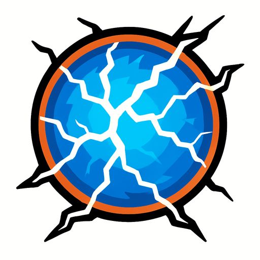 шаровая молния.
In-Game asset.  2d.  High contrast.  No shadows