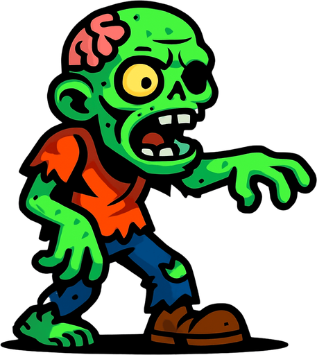 Zombie.
In-Game asset.  2d.  High contrast.  No shadows