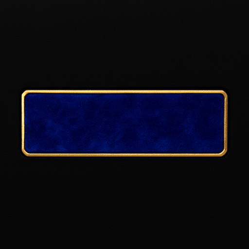 Keep this shape but change the material to a royal blue velvet with a golden border around it.