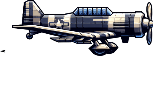 airplane  side scroller with transperent  background.
Single Game Texture. In-Game asset. 2d. Blank background. High contrast. No shadows.