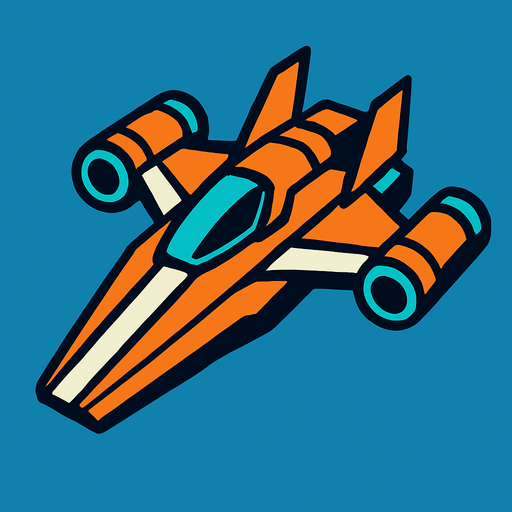hero ship.
In-Game asset.  2d.  High contrast.  No shadows