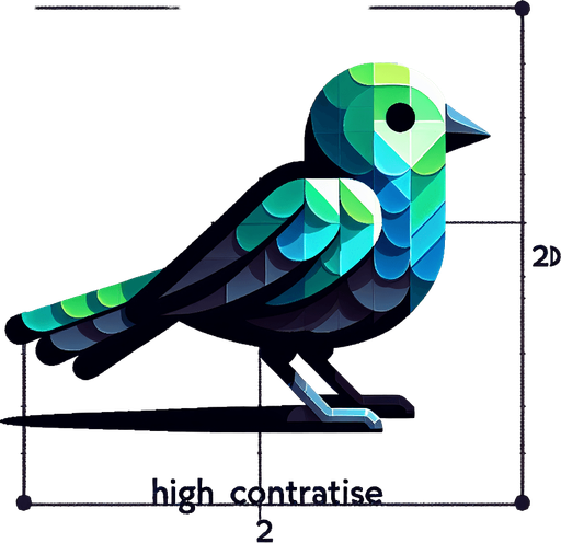 Bird.
Single Game Texture. In-Game asset. 2d. Blank background. High contrast. No shadows.