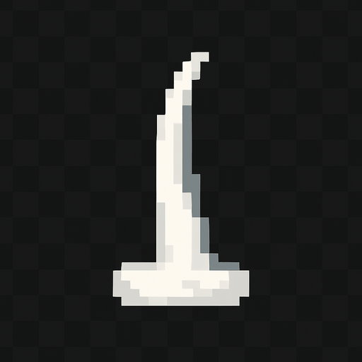 white thorn. flat. thick bottom. upright. pixel art..
In-Game asset.  2d.  High contrast.  No shadows
