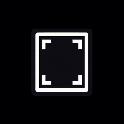 4:3 Simple rectangle white outline. Black background