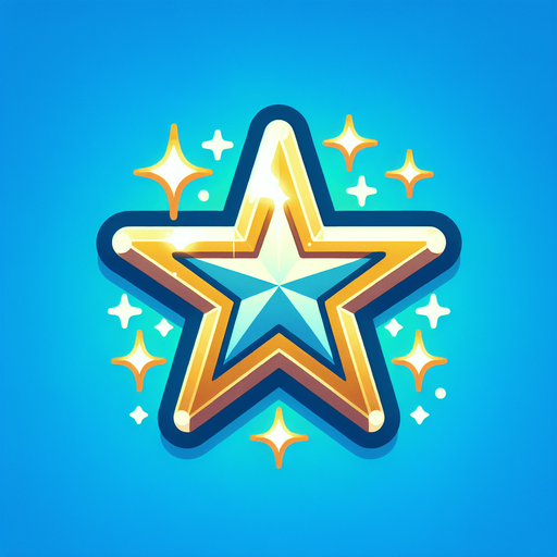 Star illustration shinny.
Single Game Texture.  Blank background.  High contrast.  No shadows