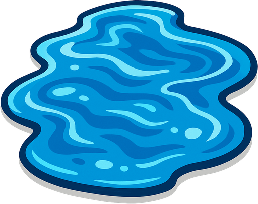 water, 3d, yazısız.
In-Game asset.  2d.  High contrast.  No shadows