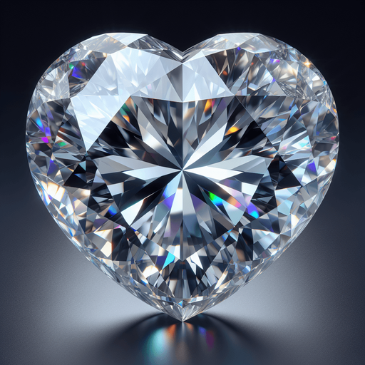 The most precious large heart in diamond, Front view.