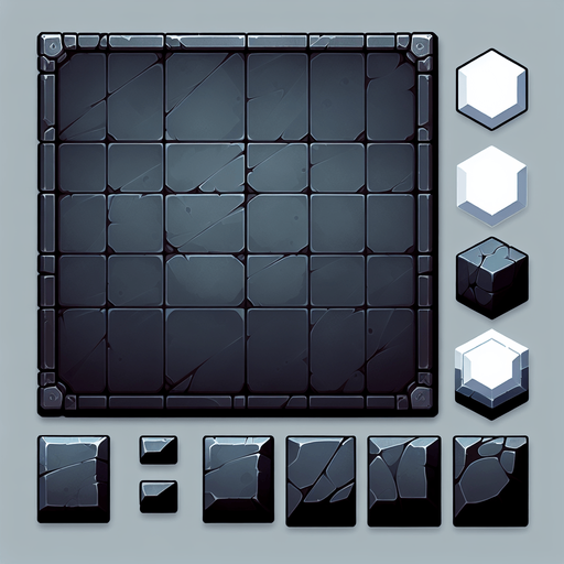 Dark slate tile.
Single Game Texture. In-Game asset. 2d. Blank background. High contrast. No shadows.