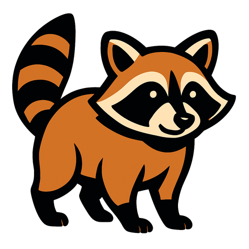raccoon no background.
In-Game asset.  2d.  High contrast.  No shadows