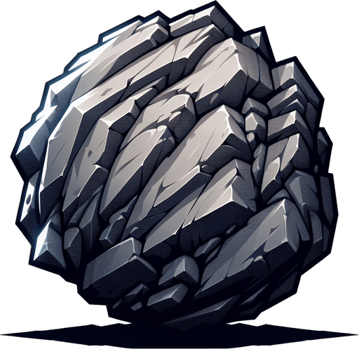 small rock.
Single Game Texture.  In-Game asset.  2d.  Blank background.  High contrast.  No shadows