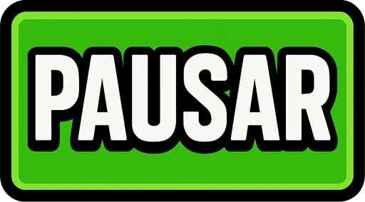 crea un rectangulo verde que diga pausar.
In-Game asset.  2d.  High contrast.  No shadows