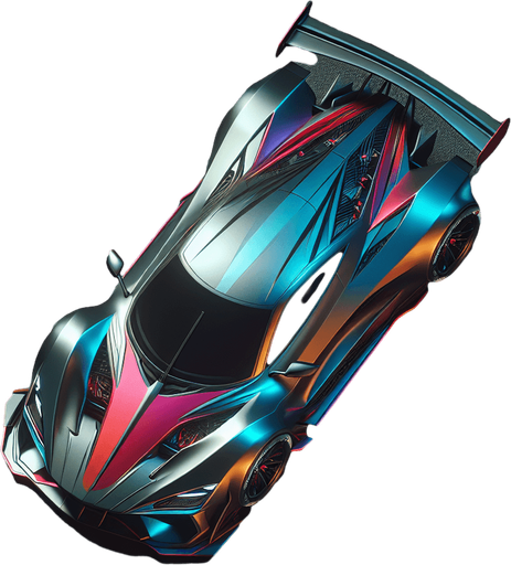 Carro visto desde arriba.
Single Game Texture.  In-Game asset