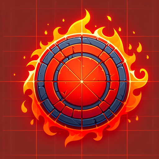 fire red.
Single Game Texture.  In-Game asset.  2d.  Blank background.  High contrast.  No shadows