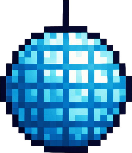 disco ball pixel art 2d.
In-Game asset.  2d.  High contrast.  No shadows