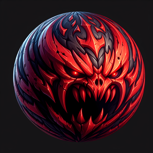 Esfera demoniaca.
Single Game Texture.  In-Game asset.  2d.  Blank background.  High contrast.  No shadows