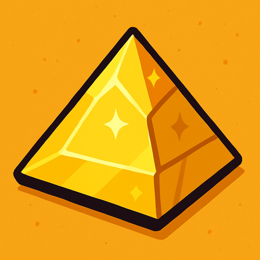 Yellow gem pyramid.
In-Game asset.  2d.  High contrast.  No shadows