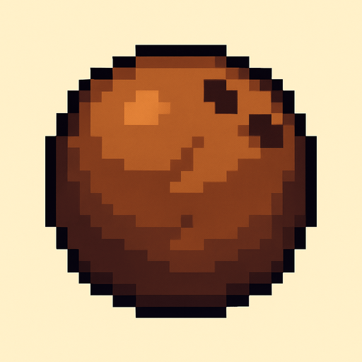 Make me a coconut 2d pixel.
In-Game asset.  2d.  High contrast.  No shadows