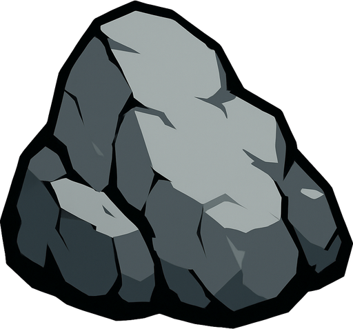 Gray rock.
In-Game asset.  2d.  High contrast.  No shadows