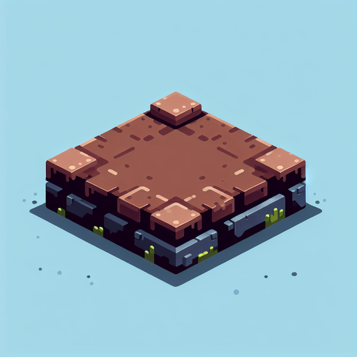 Platform.
Single Game Texture.  In-Game asset.  2d.  Blank background.  High contrast.  No shadows