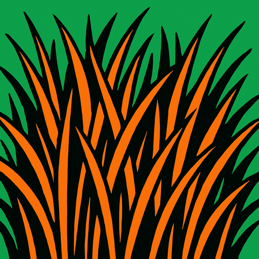 Make a image that were a crop on grass.
2d.  High contrast.  No shadows