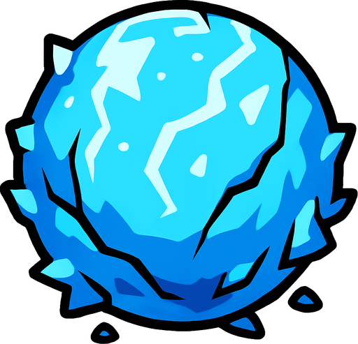 ice ball.
In-Game asset.  2d.  High contrast.  No shadows