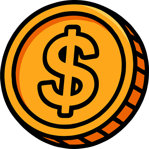 Coin.
In-Game asset.  2d.  High contrast.  No shadows